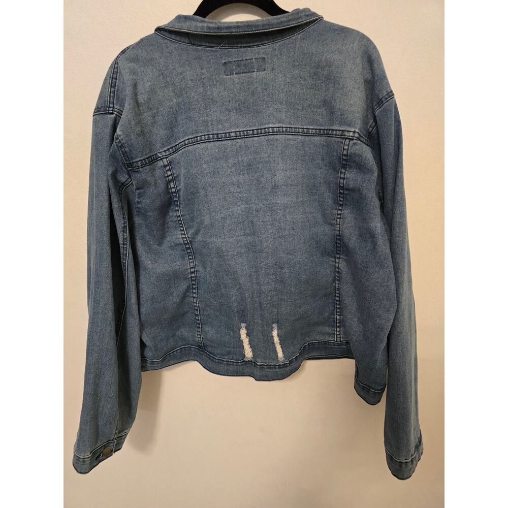 Hybrid & Company Women's Jean Jacket Distressed Size 2XL - Picture 6 of 7